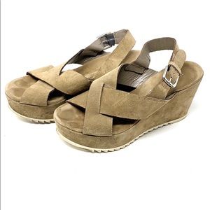 Minelli Italy Wedges Tan Suede 6